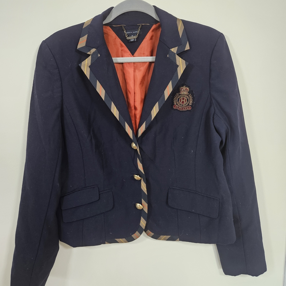 Tommy Hilfiger Dark Blue Blazer with Gold Accents